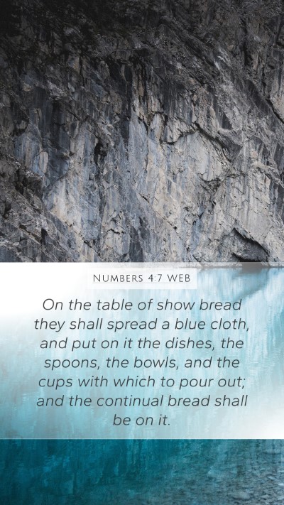 Numbers 4:7 WEB Bible Verse Image