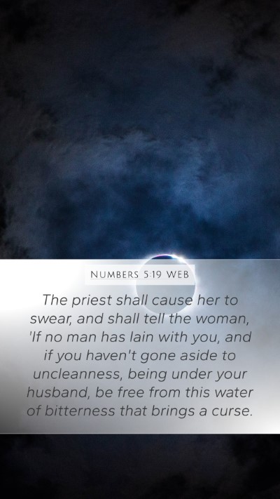 Numbers 5:19 WEB Bible Verse Image