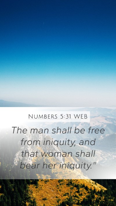 Numbers 5:31 WEB Bible Verse Image