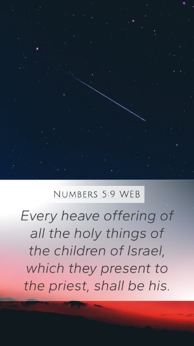 Numbers 5:9 WEB Bible Verse Image