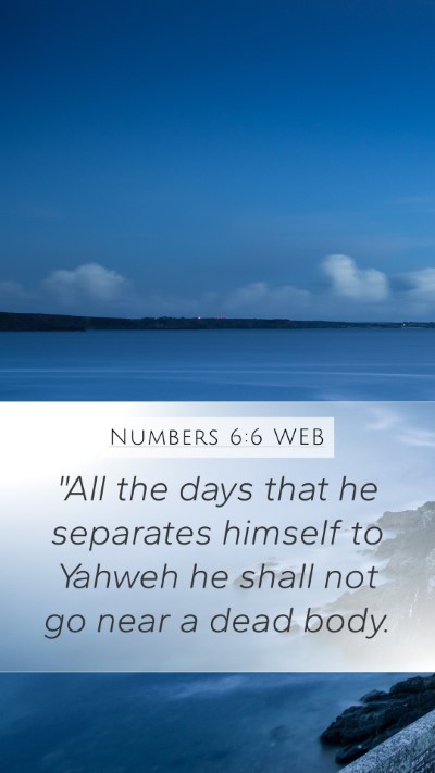 Numbers 6:6 WEB Bible Verse Image