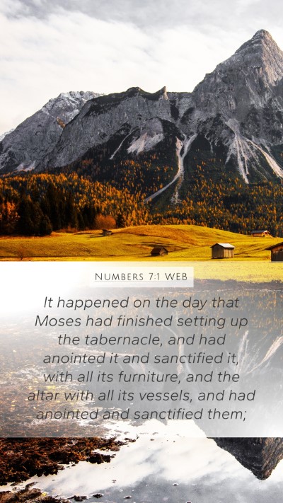 Numbers 7:1 WEB Bible Verse Image