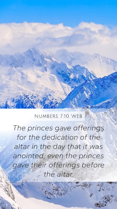 Numbers 7:10 WEB Bible Verse Image