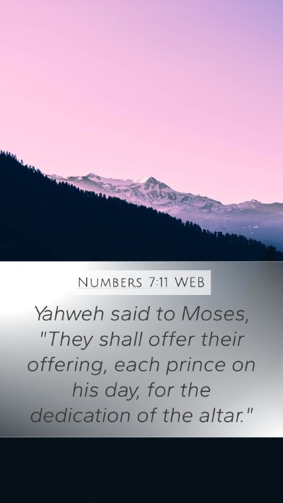 Numbers 7:11 WEB Mobile Phone Wallpaper - Yahweh said to Moses, 