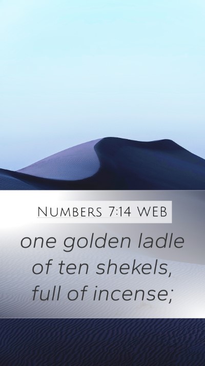 Numbers 7:14 WEB Bible Verse Image