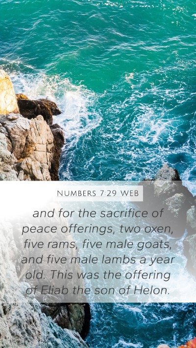 Numbers 7:29 WEB Mobile Phone Wallpaper - and for the sacrifice of peace offerings, two - Mobile Bible Verse Wallpaper