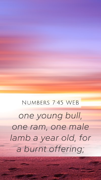 Numbers 7:45 WEB Mobile Phone Wallpaper - one young bull, one ram, one male lamb a year - Mobile Bible Verse Wallpaper