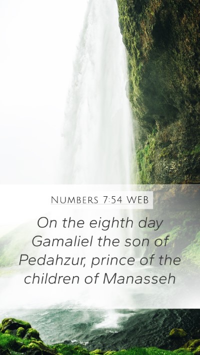 Numbers 7:54 WEB Mobile Phone Wallpaper - On the eighth day Gamaliel the son of Pedahzur, - Mobile Bible Verse Wallpaper