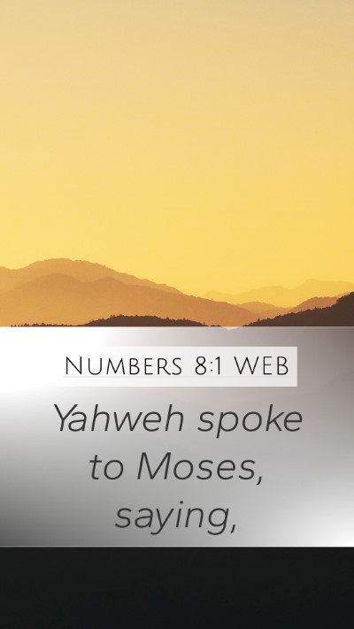 Numbers 8:1 WEB Bible Verse Image