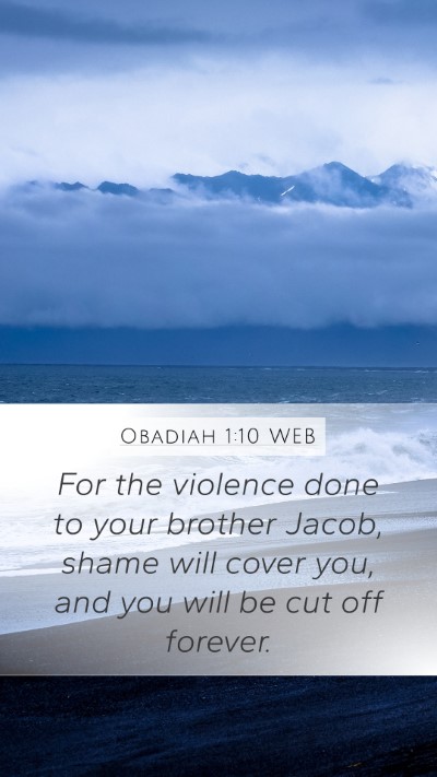 Obadiah 1:10 WEB Bible Verse Image