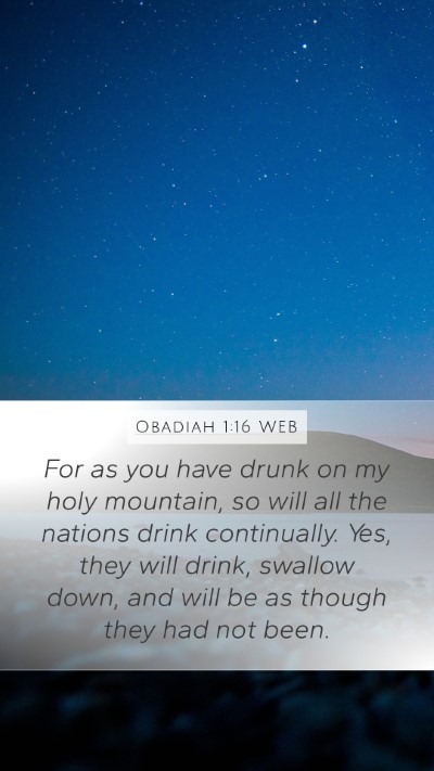 Obadiah 1:16 WEB Bible Verse Image