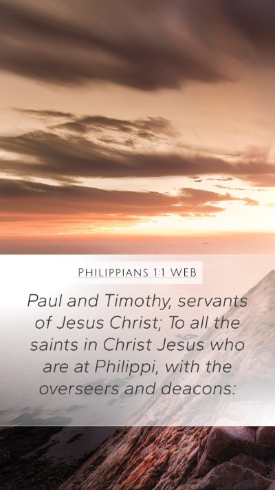 Philippians 1:1 WEB Bible Verse Image