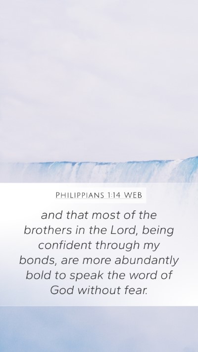 Philippians 1:14 WEB Bible Verse Image