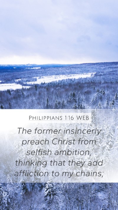 Philippians 1:16 WEB Bible Verse Image