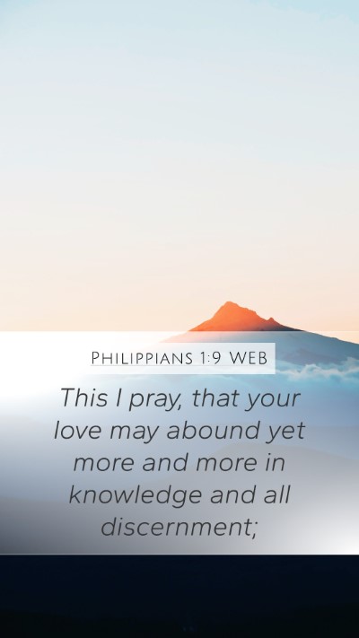 Philippians 1:9 WEB Bible Verse Image