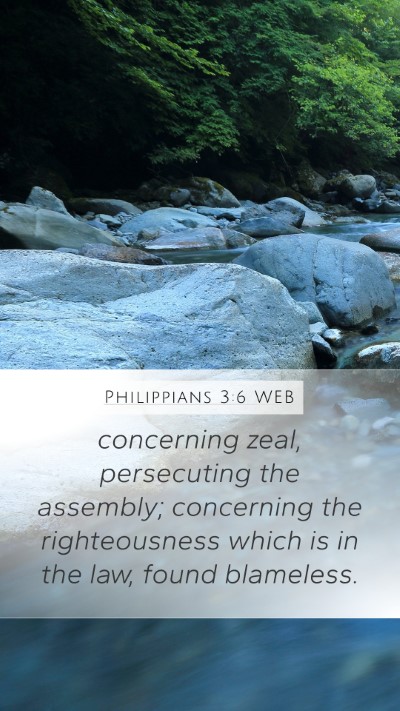 Philippians 3:6 WEB Bible Verse Image