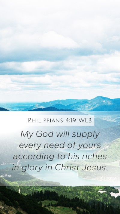 Philippians 4:19 WEB Bible Verse Image