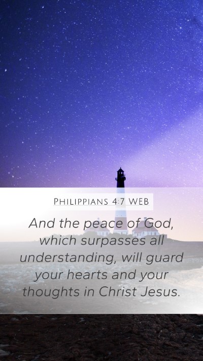 Philippians 4:7 WEB Bible Verse Image