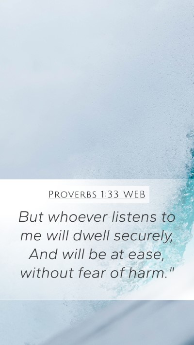 Proverbs 1:33 WEB Bible Verse Image