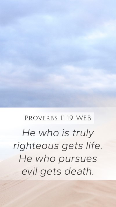 Proverbs 11:19 WEB Mobile Phone Wallpaper - He who is truly righteous gets life. He who - Mobile Bible Verse Wallpaper