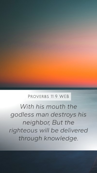 Proverbs 11:9 WEB Bible Verse Image