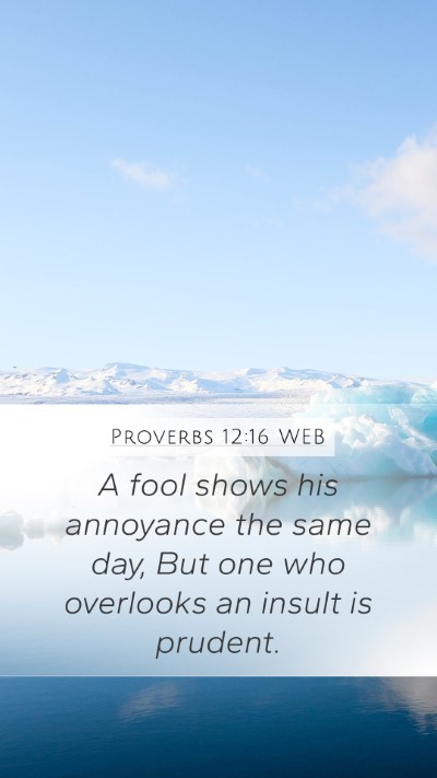 Proverbs 12:16 WEB Bible Verse Image
