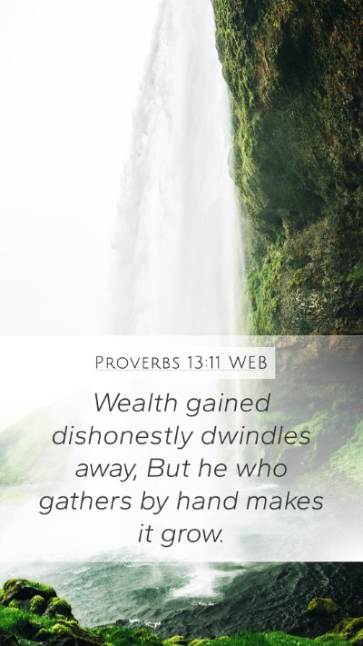 Proverbs 13:11 WEB Bible Verse Image
