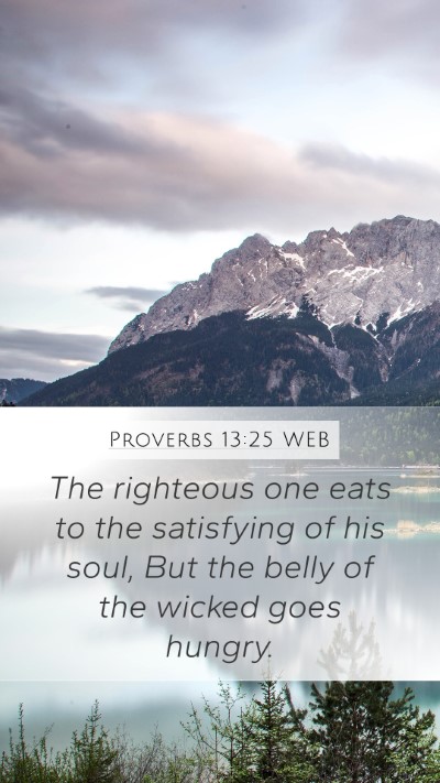 Proverbs 13:25 WEB Bible Verse Image