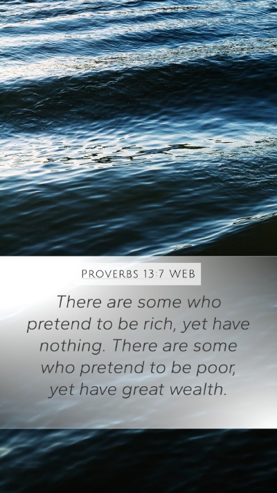 Proverbs 13:7 WEB Bible Verse Image