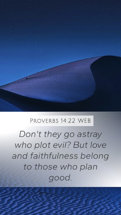 Proverbs 14:22 WEB Bible Verse Image