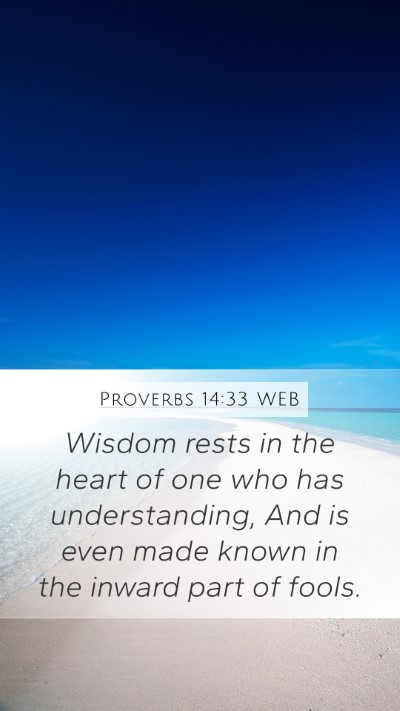 Proverbs 14:33 WEB Bible Verse Image