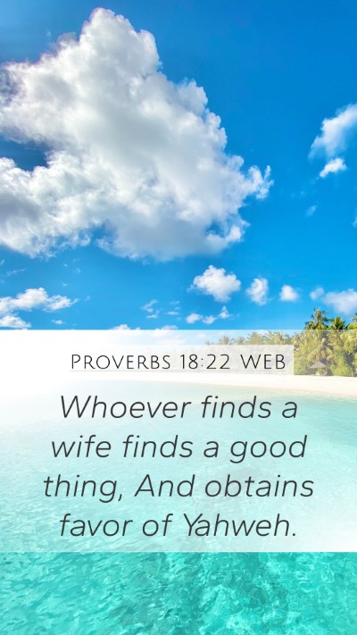 Proverbs 18:22 WEB Bible Verse Image