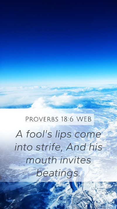 Proverbs 18:6 WEB Bible Verse Image