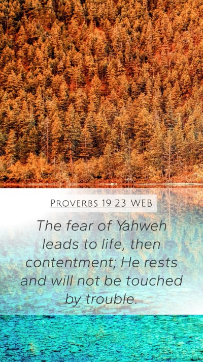 Proverbs 19:23 WEB Bible Verse Image
