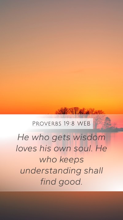 Proverbs 19:8 WEB Bible Verse Image