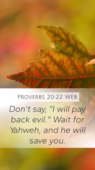 Proverbs 20:22 WEB Bible Verse Image