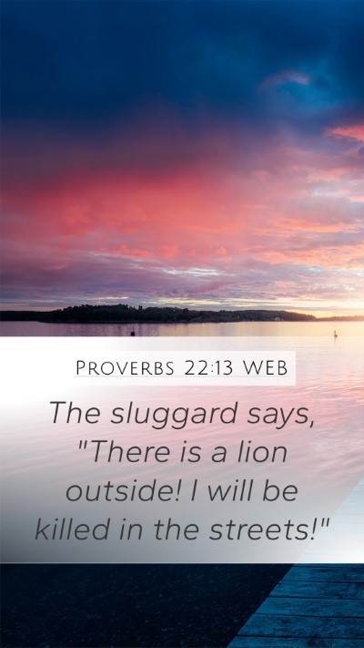 Proverbs 22:13 WEB Bible Verse Image