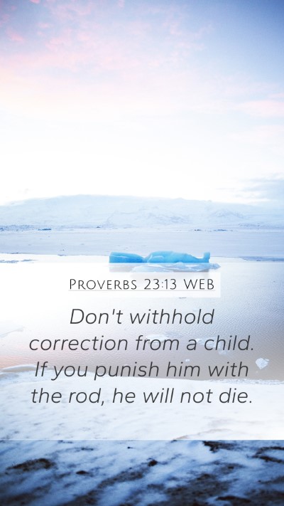Proverbs 23:13 WEB Bible Verse Image
