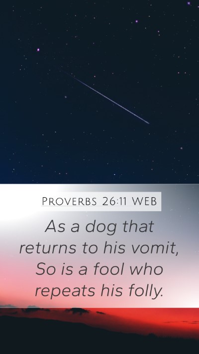 Proverbs 26:11 WEB Bible Verse Image