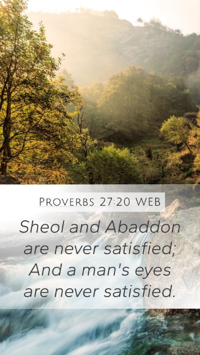 Proverbs 27:20 WEB Bible Verse Image
