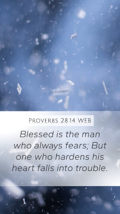 Proverbs 28:14 WEB Bible Verse Image