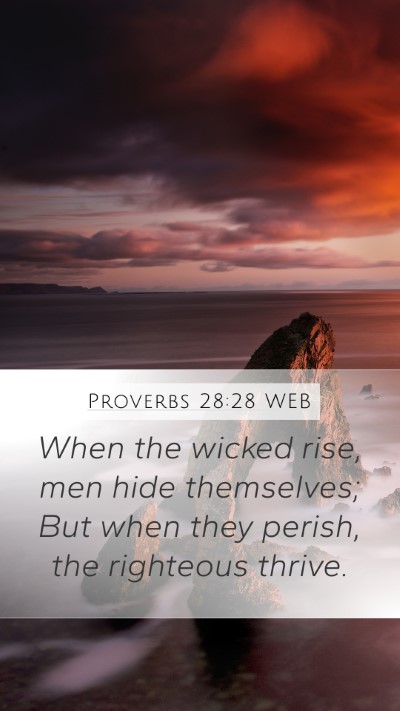Proverbs 28:28 WEB Bible Verse Image