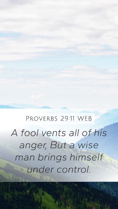 Proverbs 29:11 WEB Bible Verse Image