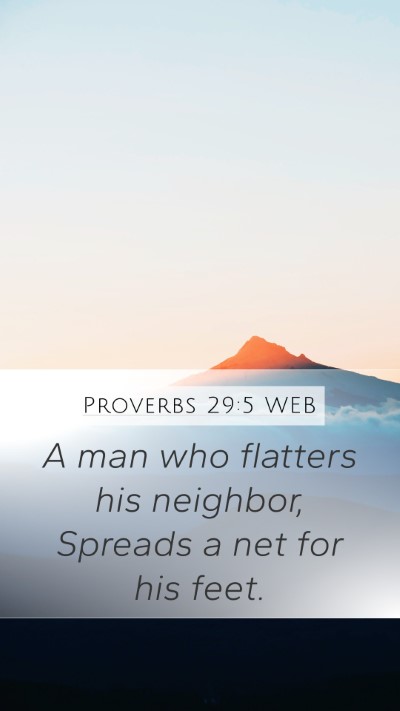 Proverbs 29:5 WEB Bible Verse Image