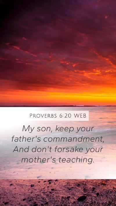 Proverbs 6:20 WEB Bible Verse Image