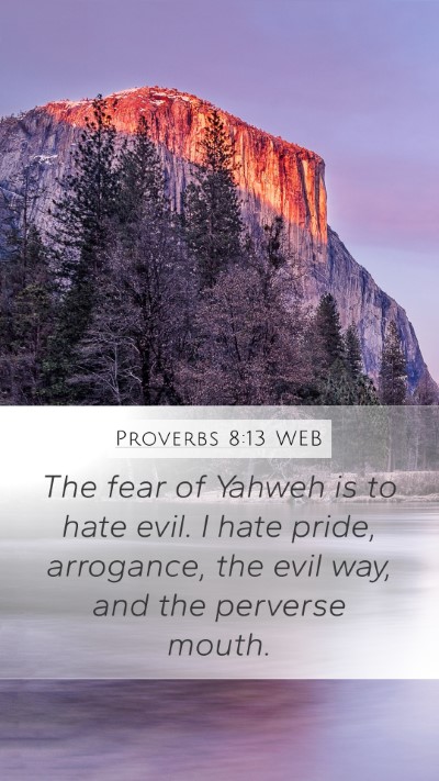 Proverbs 8:13 WEB Bible Verse Image
