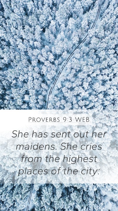 Proverbs 9:3 WEB Bible Verse Image