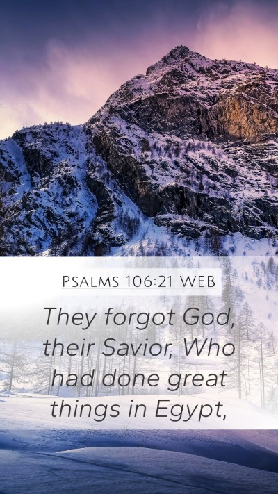 Psalms 106:21 WEB Bible Verse Image