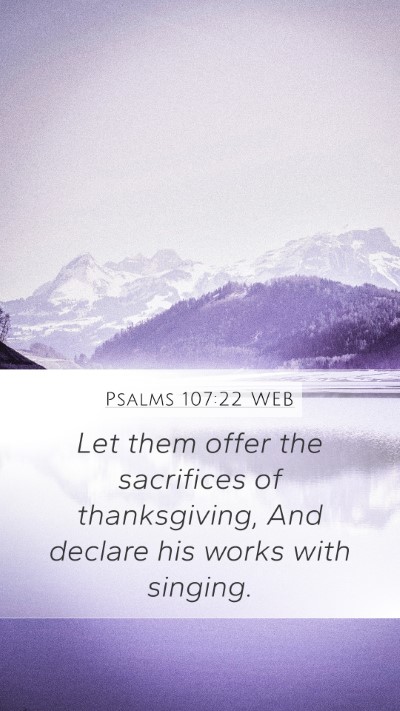 Psalms 107:22 WEB Bible Verse Image