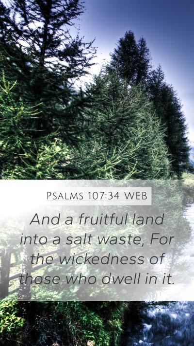 Psalms 107:34 WEB Bible Verse Image